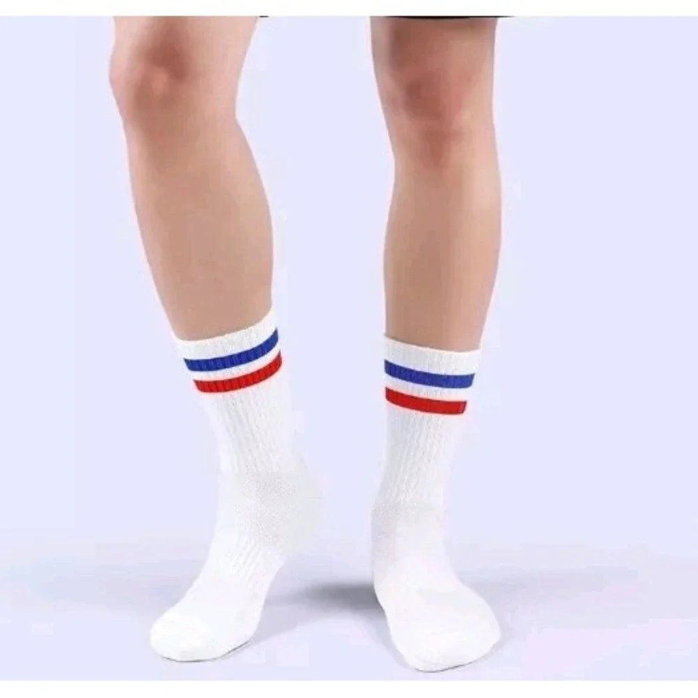 Airacker Athletic Socks Sport Running Calf Performance 9-12,‎ White 6 Pack